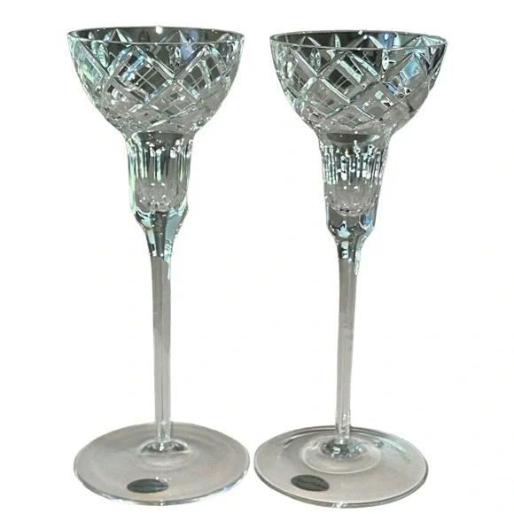 Two Regent Collection Candlestick Holders Full Lead Crystal Vintage Handmade - Picture 3 of 17